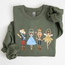 XXL Military Green Nutcracker Christmas Sugar Plum Fairy Noel Santa Winter Ballerina Xmas Ballet Sweatshirt