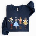 XXL Navy Nutcracker Christmas Sugar Plum Fairy Noel Santa Winter Ballerina Xmas Ballet Sweatshirt