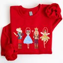 XXL Red Nutcracker Christmas Sugar Plum Fairy Noel Santa Winter Ballerina Xmas Ballet Sweatshirt