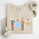 Small Sand Nutcracker Christmas Sugar Plum Fairy Noel Santa Winter Ballerina Xmas Ballet Sweatshirt