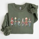 Medium Military Green Nutcrackers Christmas Santa Winter Xmas Snow Ballet Seasonal Edition Classic Sweatshirt