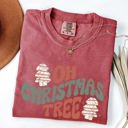XXL Crimson Red Oh Christmas Tree Cakes Snacks Winter Santa Xmas Cheerful Holiday Comfort Colors Tee