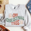 Large Ash Light Gray Oh Christmas Tree, Cakes, Snacks, Santa, Xmas, Winter, Festive Holiday Cheer Sweatshirt