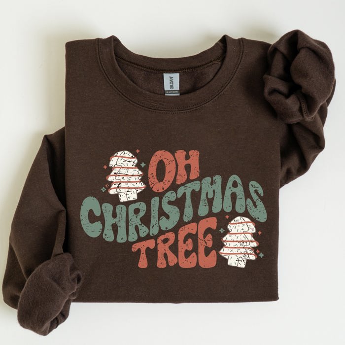 Oh Christmas Tree, Cakes, Snacks, Santa, Xmas, Winter, Festive Holiday Cheer Sweatshirt