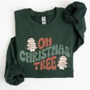 XL Forest Green Oh Christmas Tree, Cakes, Snacks, Santa, Xmas, Winter, Festive Holiday Cheer Sweatshirt