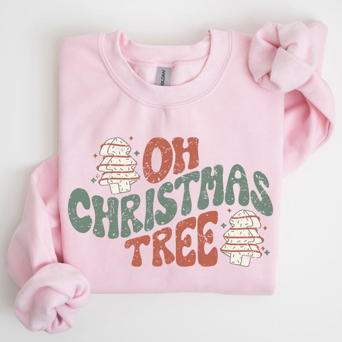 Oh Christmas Tree, Cakes, Snacks, Santa, Xmas, Winter, Festive Holiday Cheer Sweatshirt
