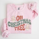 XL Light Pink Oh Christmas Tree, Cakes, Snacks, Santa, Xmas, Winter, Festive Holiday Cheer Sweatshirt