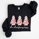 XL Black Oh Christmas Tree Cakes Winter Snacks Santa Snow Xmas Holiday Cheer Festive Sweatshirt