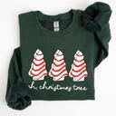 XL Forest Green Oh Christmas Tree Cakes Winter Snacks Santa Snow Xmas Holiday Cheer Festive Sweatshirt