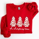 XXXL Red Oh Christmas Tree Cakes Winter Snacks Santa Snow Xmas Holiday Cheer Festive Sweatshirt