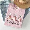 XXL Blossom Light Pink Oh Christmas Tree Cakes Winter Snacks Santa Snow Xmas Holiday Cheer Collection Comfort Colors Tee