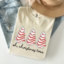 XL Ivory Cream Oh Christmas Tree Cakes Winter Snacks Santa Snow Xmas Holiday Cheer Collection Comfort Colors Tee
