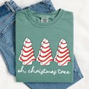 XXXL Light Green Oh Christmas Tree Cakes Winter Snacks Santa Snow Xmas Holiday Cheer Collection Comfort Colors Tee