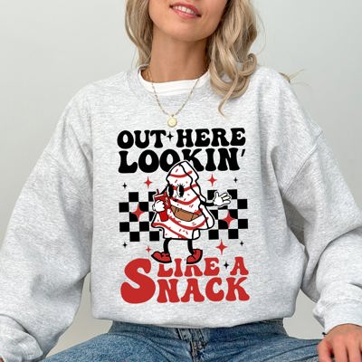 Out Here Lookin Like A Snack Christmas Cake Snow Xmas Santa Holiday Vibes Season Joy Sweatshirt
