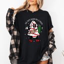 XL Black Out Here Looking Like A Snack Christmas Cake Santa Xmas Festive Holiday Comfort Colors Tee