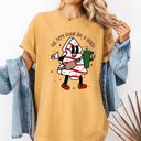 XXL Mustard Out Here Looking Like A Snack Christmas Cake Santa Xmas Festive Holiday Comfort Colors Tee