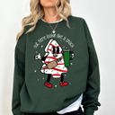 Small Forest Green Out Here Looking Like A Snack Christmas Cake Santa Xmas Holiday Festive Cozy Sweatshirt