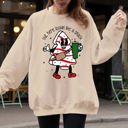 Large Sand Out Here Looking Like A Snack Christmas Cake Santa Xmas Holiday Festive Cozy Sweatshirt