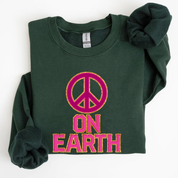 Peace On Earth Christmas Positivity Snow Santa Xmas Joyful Holiday Cheer For All Sweatshirt
