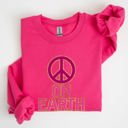 Small Heliconia Bright Pink Peace On Earth Christmas Positivity Snow Santa Xmas Joyful Holiday Cheer For All Sweatshirt