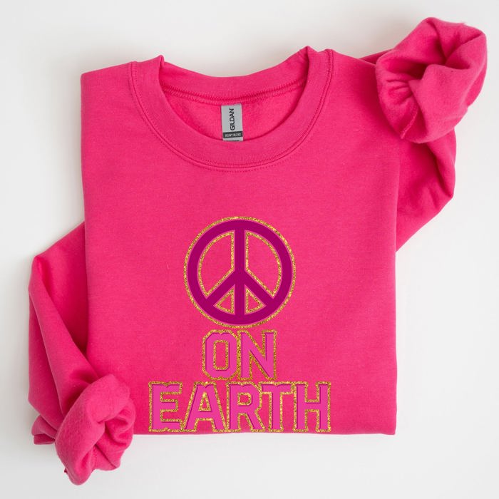 Peace On Earth Christmas Positivity Snow Santa Xmas Joyful Holiday Cheer For All Sweatshirt