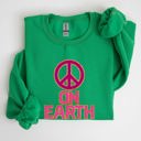 Small Irish Bright Green Peace On Earth Christmas Positivity Snow Santa Xmas Joyful Holiday Cheer For All Sweatshirt
