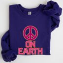 Medium Purple Peace On Earth Christmas Positivity Snow Santa Xmas Joyful Holiday Cheer For All Sweatshirt