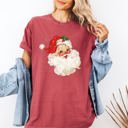 Small Crimson Red Red Retro Santa Claus Christmas Vintage Classic Snowy Night Scene With Nostalgic Holiday Cheer Comfort Colors Tee