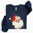  Red Retro Santa Claus Christmas Vintage Classic Snow Xmas Seasonal Ornament Sweatshirt