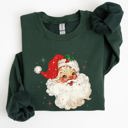 XL Forest Green Red Retro Santa Claus Christmas Vintage Classic Snow Xmas Seasonal Ornament Sweatshirt