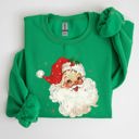 Small Irish Bright Green Red Retro Santa Claus Christmas Vintage Classic Snow Xmas Seasonal Ornament Sweatshirt
