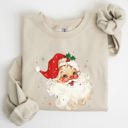XXL Sand Red Retro Santa Claus Christmas Vintage Classic Snow Xmas Seasonal Ornament Sweatshirt
