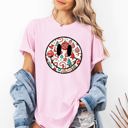 XL Blossom Light Pink Retro Christmas Smiley Santa Claus Snowy Night Vintage Winter Holiday Party Cheer Comfort Colors Tee