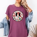 XXL Berry Red Retro Christmas Smiley Santa Claus Snowy Night Vintage Winter Holiday Party Cheer Comfort Colors Tee