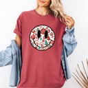 Small Crimson Red Retro Christmas Smiley Santa Claus Snowy Night Vintage Winter Holiday Party Cheer Comfort Colors Tee