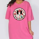 XL Crunchberry Pink Retro Christmas Smiley Santa Claus Snowy Night Vintage Winter Holiday Party Cheer Comfort Colors Tee