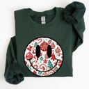 XXXL Forest Green Retro Christmas Smiley Santa Xmas Winter Holiday Cheer Nostalgic Throwback Warmth Vintage Vibe Sweatshirt