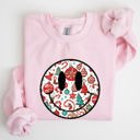 Small Light Pink Retro Christmas Smiley Santa Xmas Winter Holiday Cheer Nostalgic Throwback Warmth Vintage Vibe Sweatshirt