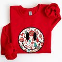 Small Red Retro Christmas Smiley Santa Xmas Winter Holiday Cheer Nostalgic Throwback Warmth Vintage Vibe Sweatshirt