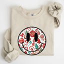 Medium Sand Retro Christmas Smiley Santa Xmas Winter Holiday Cheer Nostalgic Throwback Warmth Vintage Vibe Sweatshirt