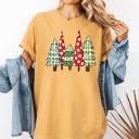  Retro Christmas Trees Winter Snow Santa Holiday Scene Throwback Classic Comfort Colors Tee