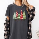 XXL Pepper Dark Gray Retro Christmas Trees Winter Snow Santa Holiday Scene Throwback Classic Comfort Colors Tee