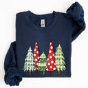  Retro Christmas Trees Winter Snow Santa Vintage Holiday Scenic Print Cozy Sweatshirt