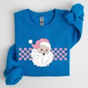  Retro Santa Checkered Pink Christmas Winter Snow Xmas Vintage Holiday Joyful Sweatshirt