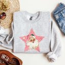 XL Ash Light Gray Retro Santa Pink Star Christmas Winter Xmas Holiday Collection Limited Edition Sweatshirt