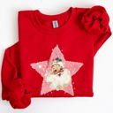 Medium Red Retro Santa Pink Star Christmas Winter Xmas Holiday Collection Limited Edition Sweatshirt