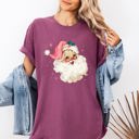 Small Berry Red Retro Santa Pink Christmas Sparkles Vintage Winter Snow Xmas Festive Holiday Cheer Comfort Colors Tee