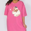 Large Crunchberry Pink Retro Santa Pink Christmas Sparkles Vintage Winter Snow Xmas Festive Holiday Cheer Comfort Colors Tee