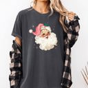 Small Pepper Dark Gray Retro Santa Pink Christmas Sparkles Vintage Winter Snow Xmas Festive Holiday Cheer Comfort Colors Tee