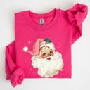  Retro Santa Pink Christmas Sparkles Vintage Winter Snow Xmas Retro Inspired Sweatshirt